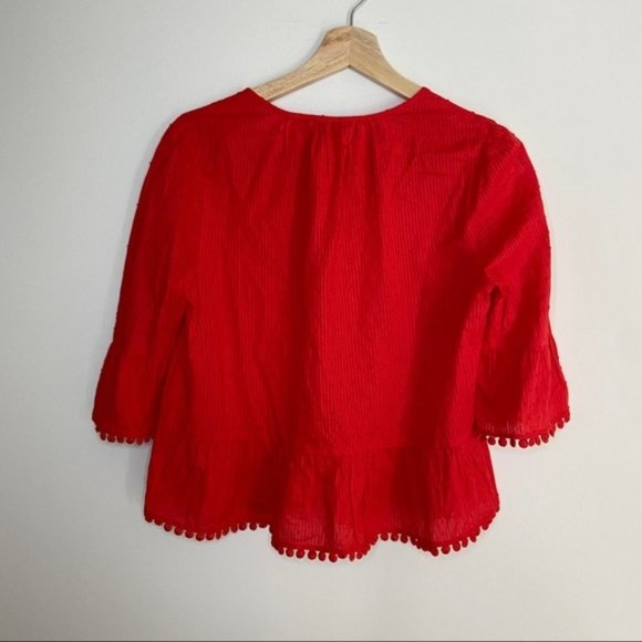 Madewell Peekaboo Pom-Pom red Top - Picture 7 of 7